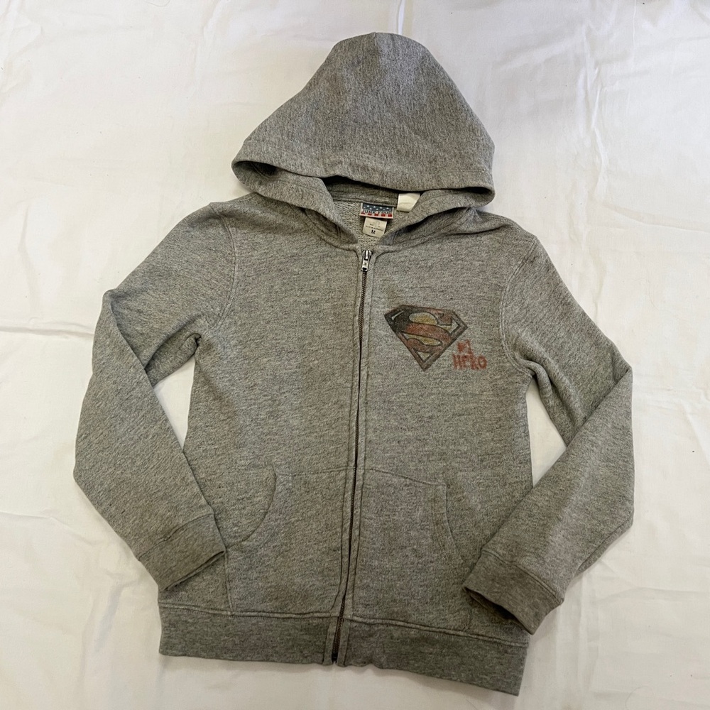 Junk Food Clothing Gray Superman Kids Hoodie